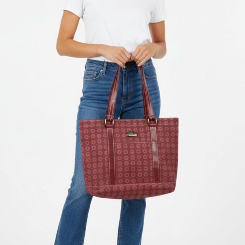 American Flyer Red Burgundy Canvas Print Tote Travel Bag